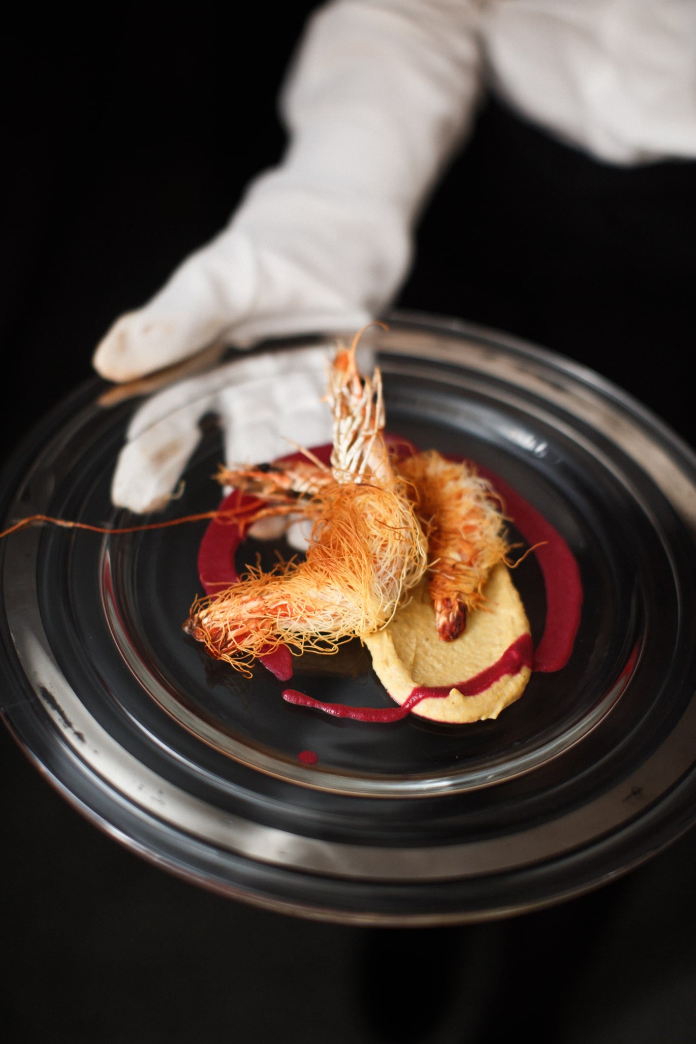 A close up view of a Haute cuisine dish prepared by Melisse