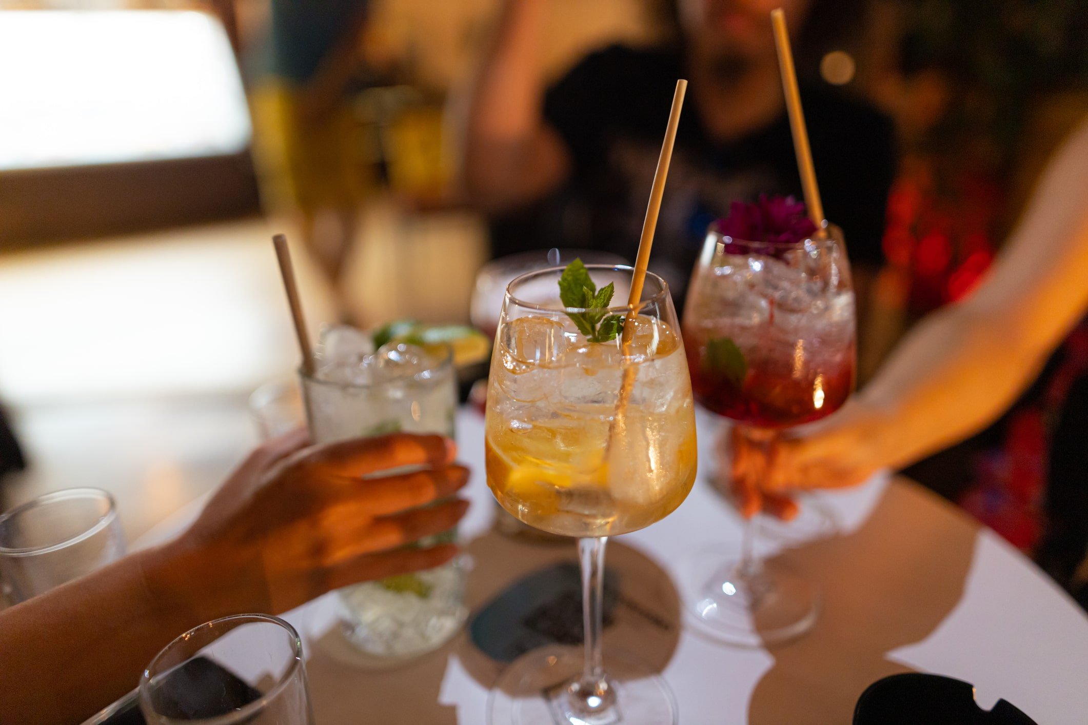 A group of people enjoying some cocktails at Winston House