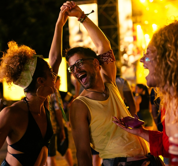 Two people dancing at a festival hosted at the Hollywood Bowl