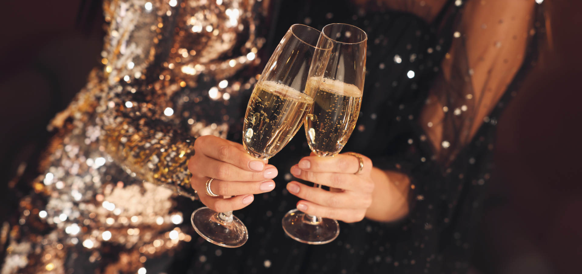 Two woman enjoying glasses of champagne