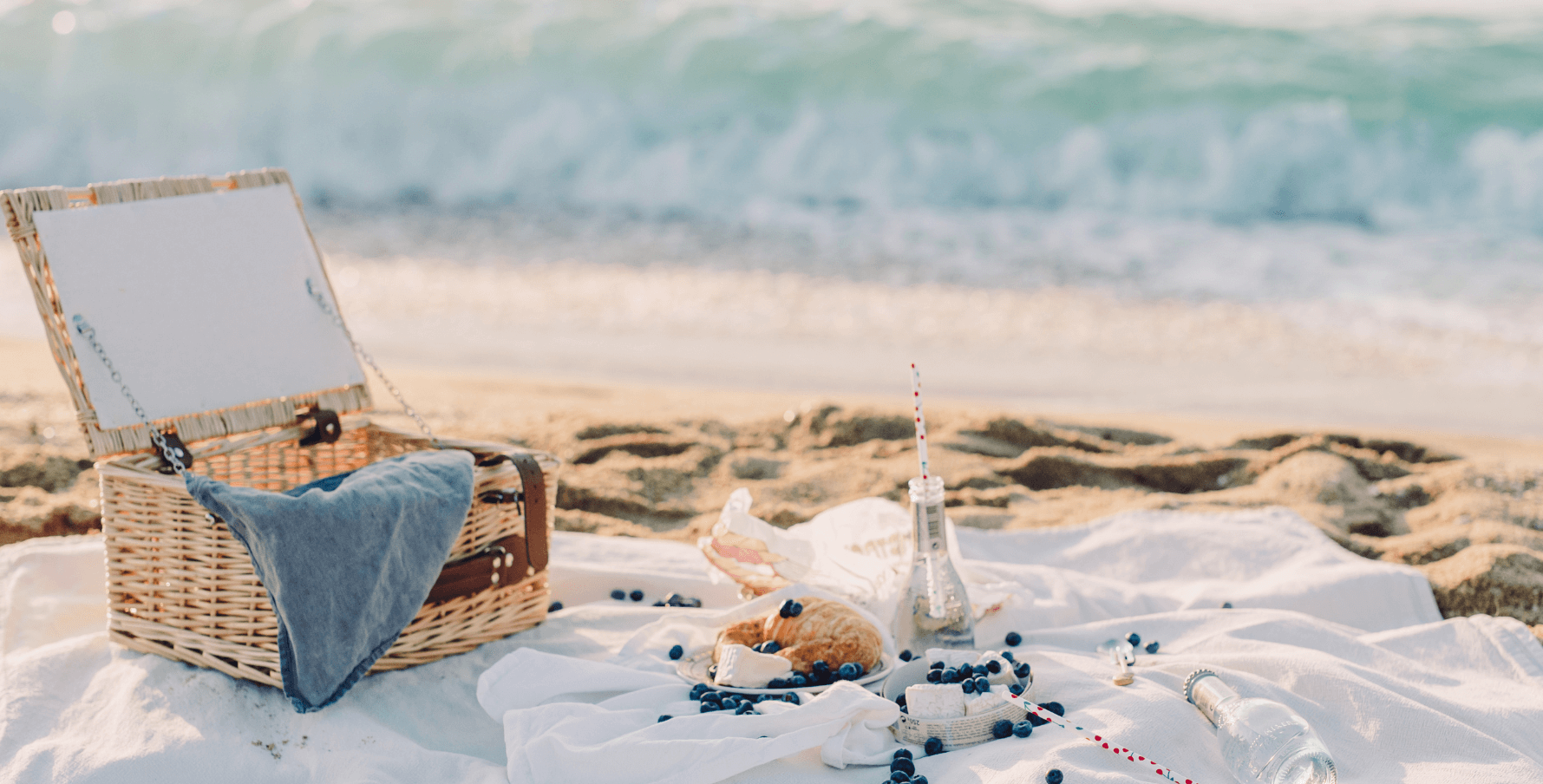 picnic basket on the beach