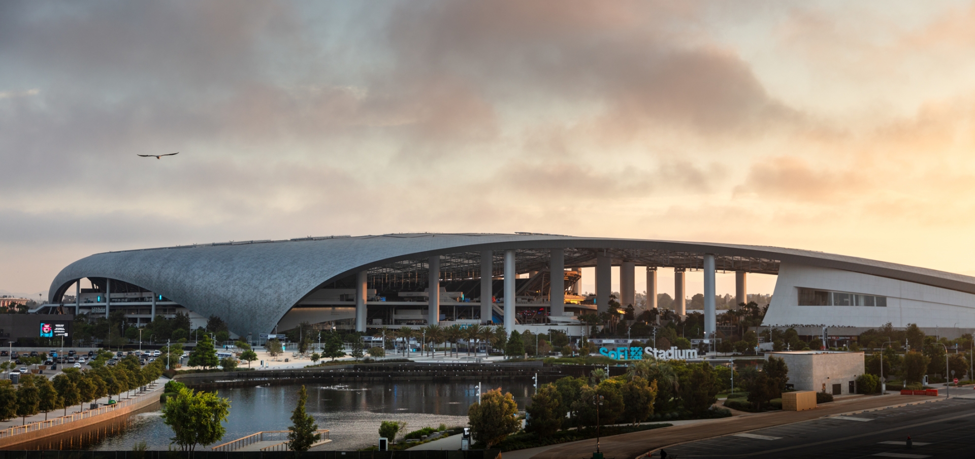 SoFi Stadium in Inglewood, CA at Sunrise